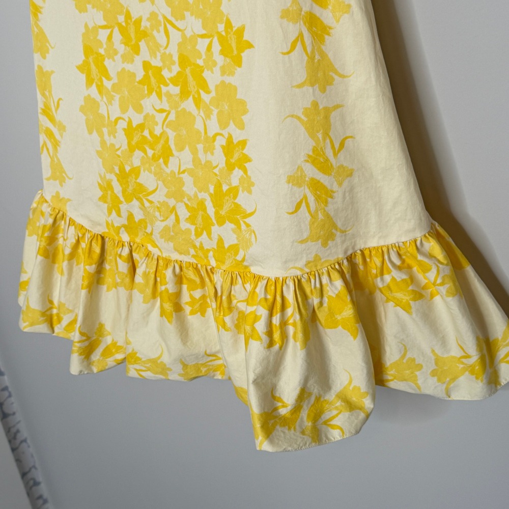 Sachin & Babi x Dillard's Yellow Floral Ruffle Hem Shift Dress Womens Size 2 - Picture 11 of 14